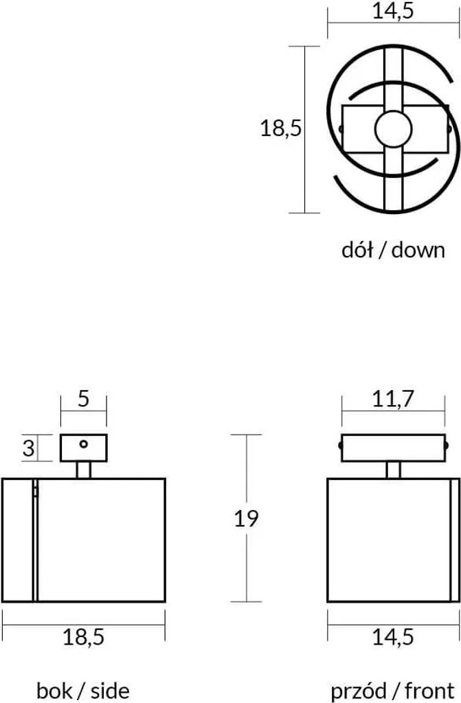 Suspension HUGO 1 noire - Solution d'éclairage pour plafonds bas ou hauts - 2