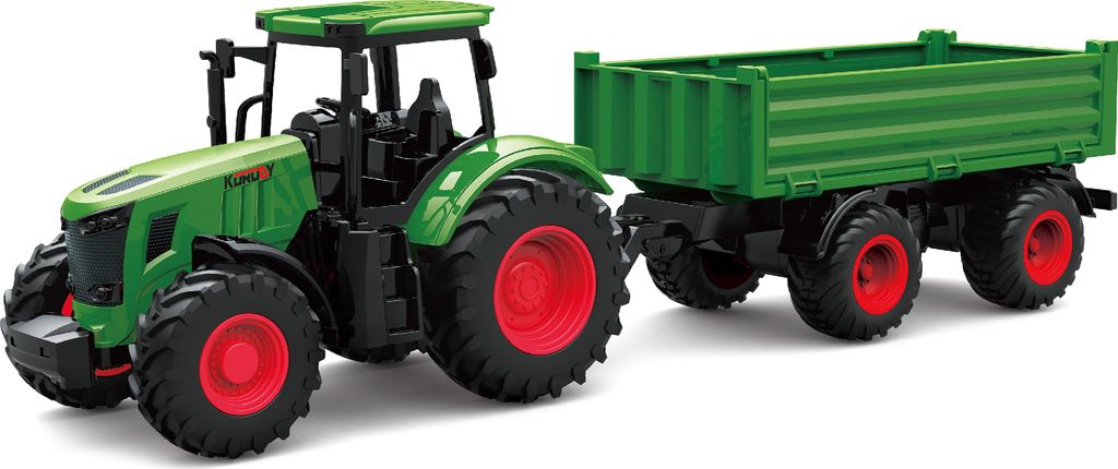 Ciągnik z przyczepą bez kół 42 cm Zdjęcie produktu 