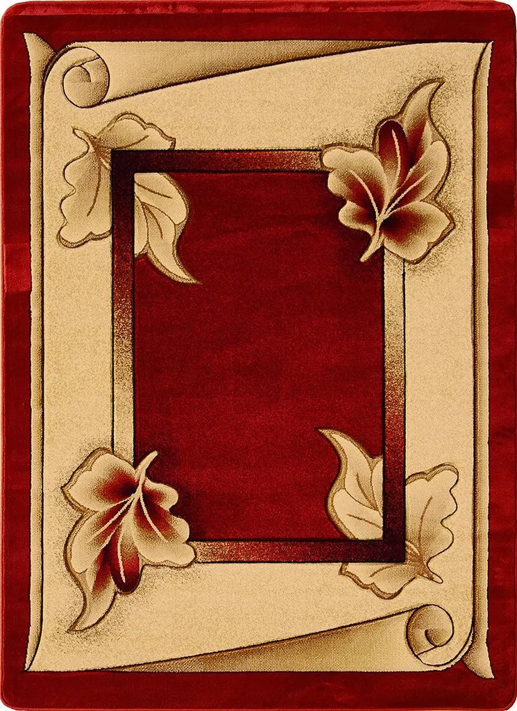 Grand tapis de salon rouge 140x190 cm ARTESIA pour une déco tendance
