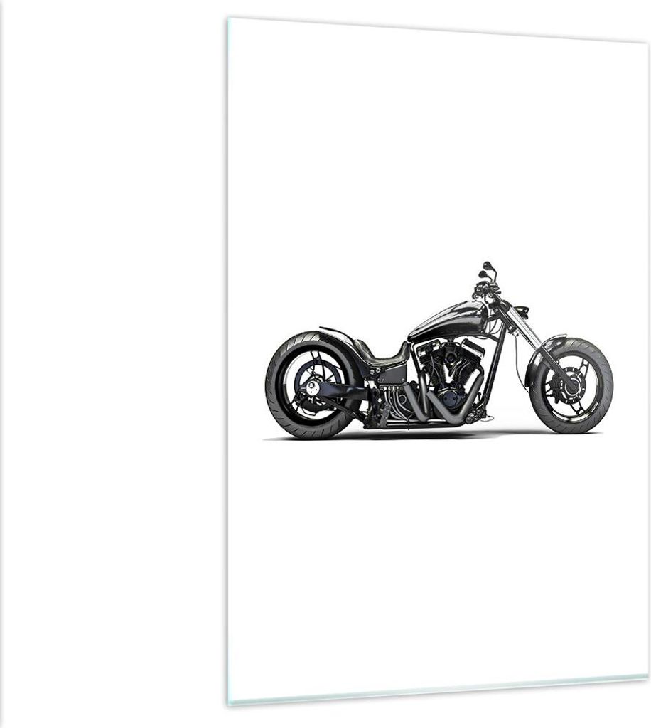 Bilder auf glas - Einteilig - Freiheit Motorrad Geschwindigkeit Stahl - 80x120cm - Glasbilder - Wandbilder - Bilder - Wanddekoration aus Glas - Gla...