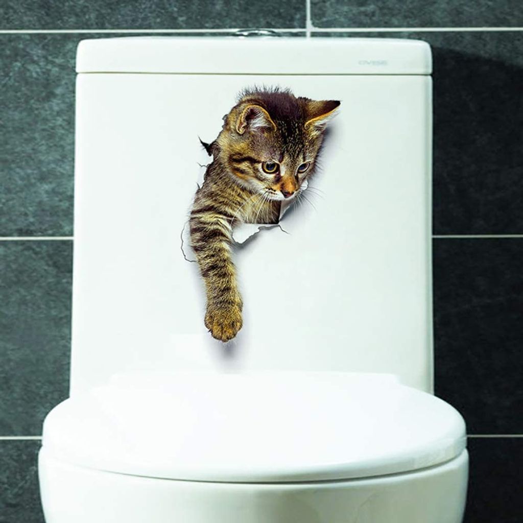 3D Katzen Wandtattoo Kombination WC-Aufkleber