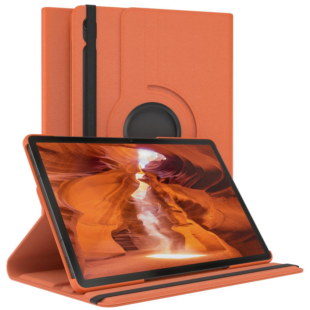EAZY CASE - Tablet Hülle für Samsung Galaxy Tab S9 Schutzhülle, Tablet Case 360° drehbar in Orange