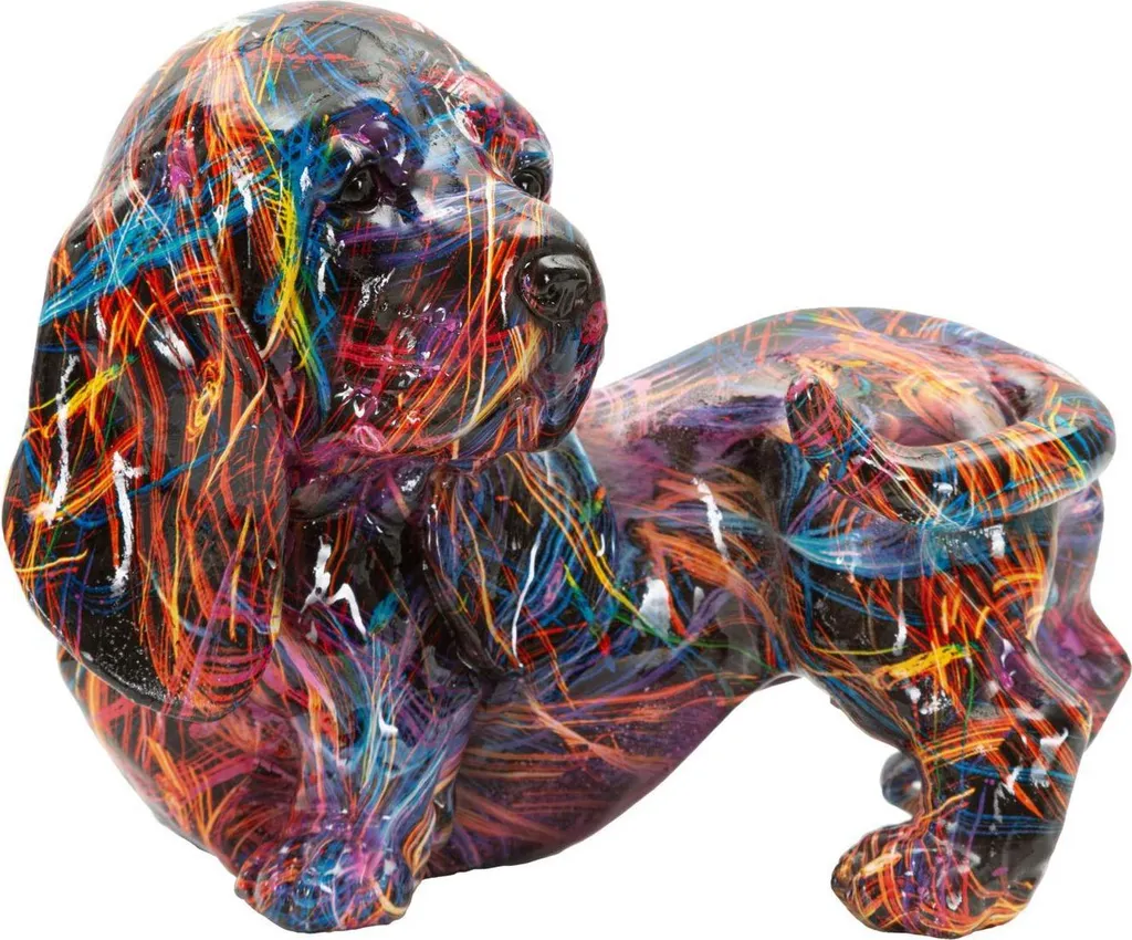 Statue de chien multicolore Psycho 20cm sculpture design contemporain