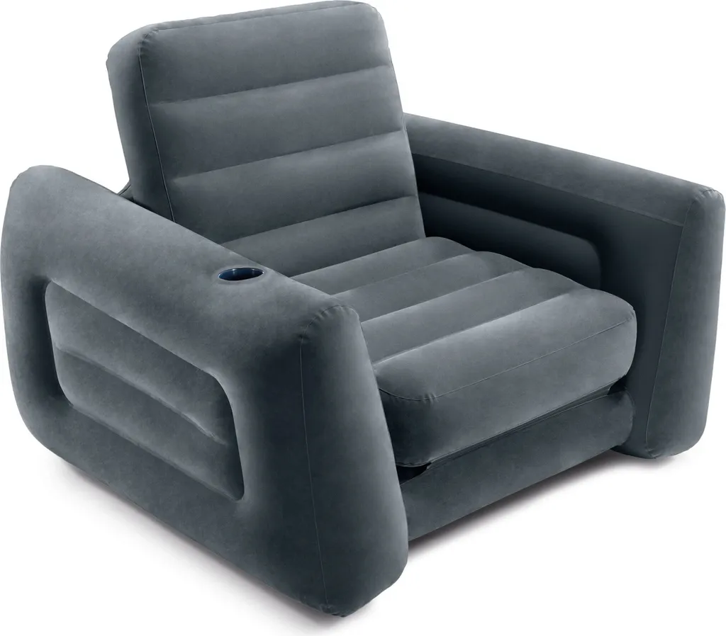 Intex 66551 Fauteuil Convertible en Lit Gonflable 117x224x66cm Gris