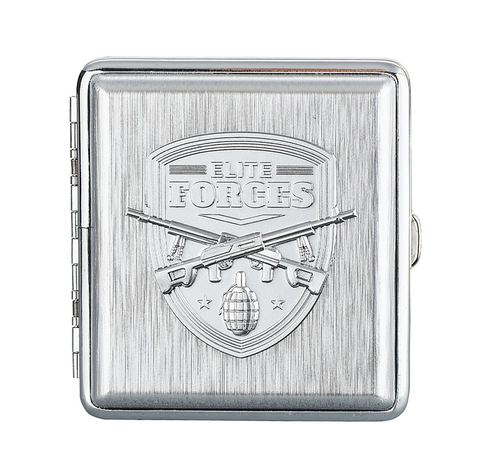 ZIGARETTENETUI "ARMY" für 20 Zigaretten aus Metall Zigarettenbox Zigarettendose Etui Case Box Dose Hardcase 93 (Silber-Forces)