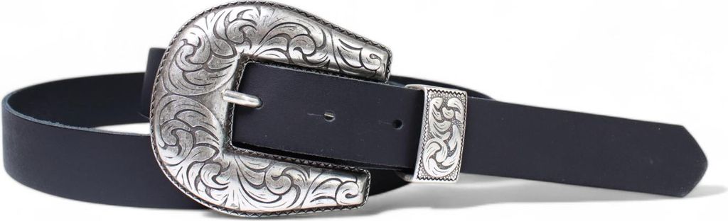 FRONHOFER Damen Ledergürtel mit großer Gürtelschnalle, Western Gürtel, silber, 3 cm, echt Leder