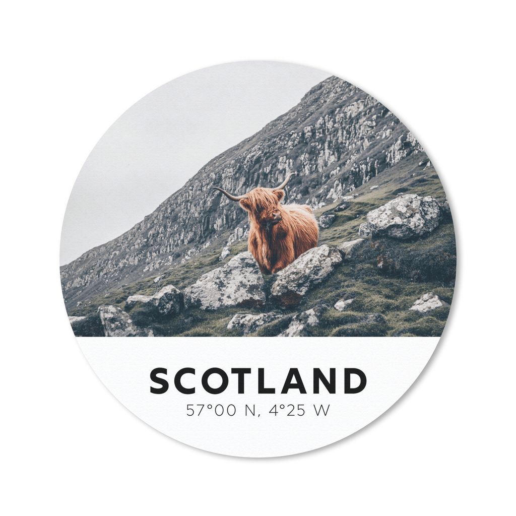 MuchoWow Mauspad Mousepad Schottland - Highlander - Berge 30x30 cm - Mousepads - Maus Mat - Pad - Mausunterlage - Tischunterlage - Schreibtischma...