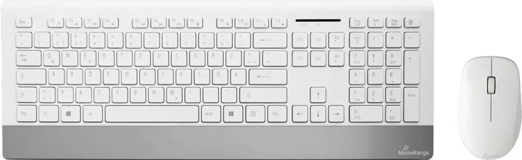 Clavier et souris sans fil silencieux MediaRange MROS106 blanc