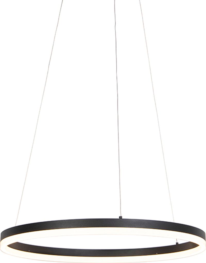 QAZQA - Modern Design Ring-Pendelleuchte I Esstisch I Esszimmer I Pendellampe I Hängelampe I Pendellampe I Pendelleuchte I Lampe I Leuchte Schwarz...