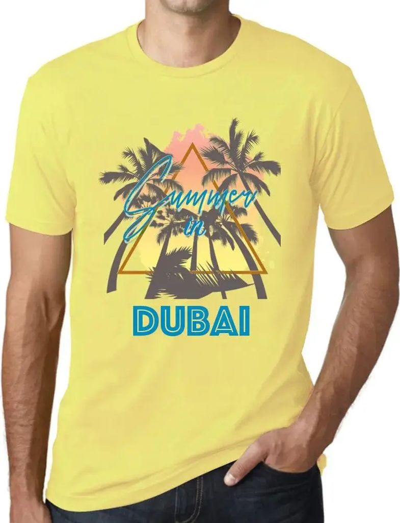 Herren Grafik T-Shirt Palme Sonnenschein Sommer in dubai – Palm, Sunshine, Summer In Dubai – Öko-Verantwortlich Vintage Jahrgang Kurzarm Lusti...