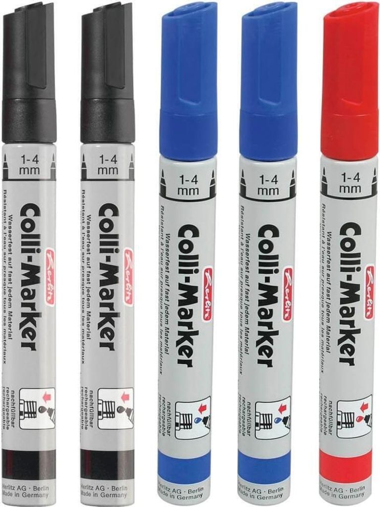 herlitz Permanent-Marker "Collimarker" Rundspitze sortiert 5 Stifte