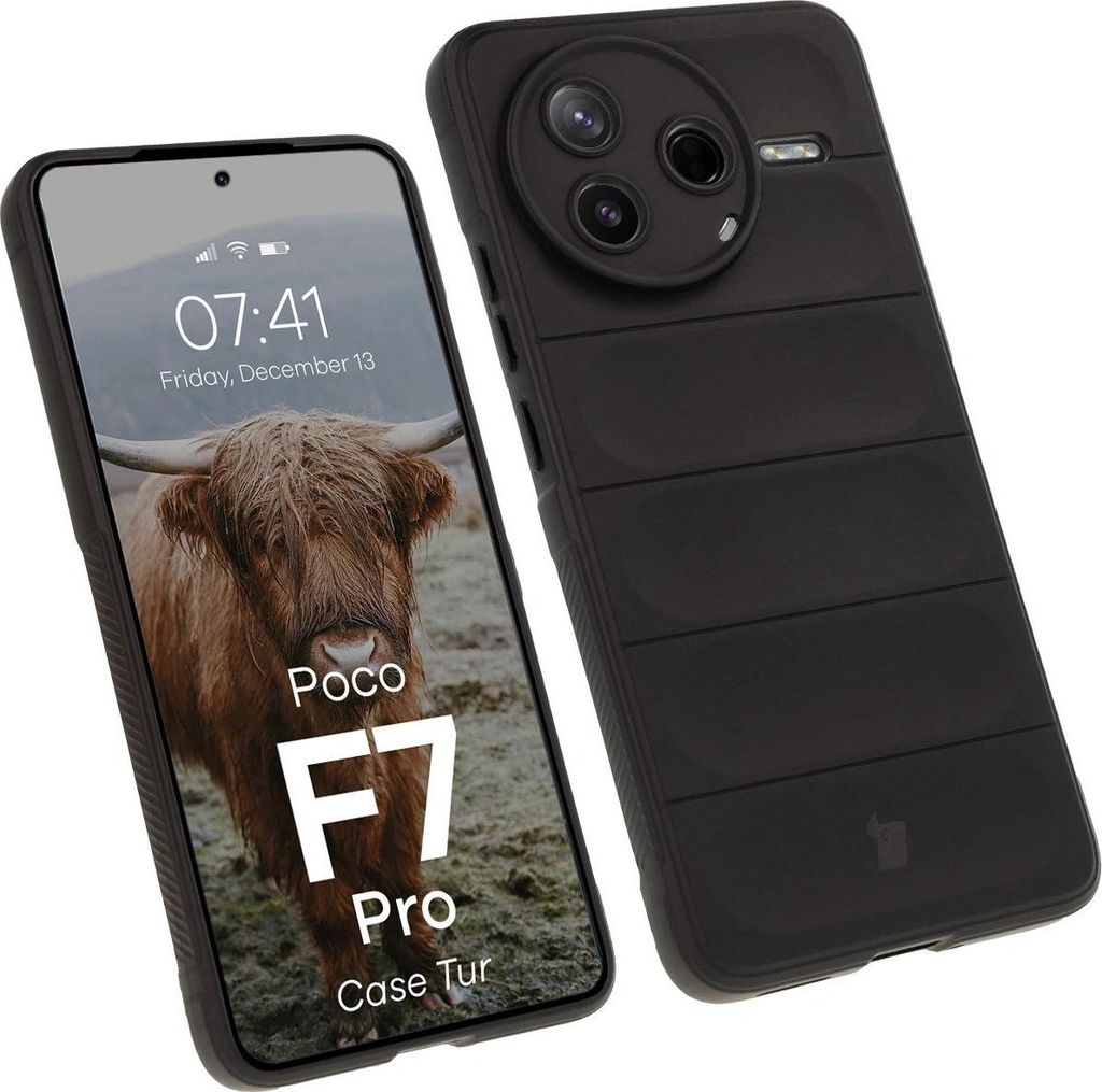 Robuste Handyhülle für Xiaomi Poco F7 Pro, Bizon Case Tur, Schwarz