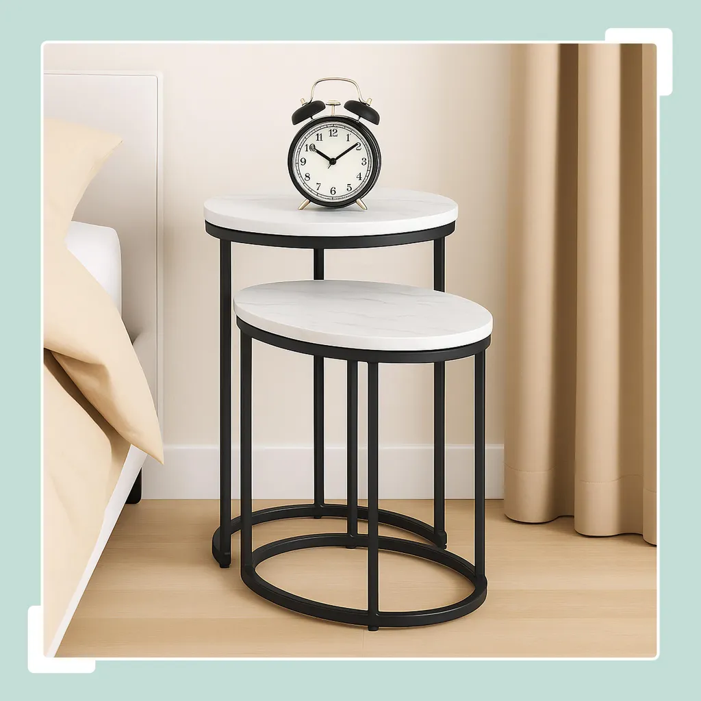 Coppia Tavolini da Caffè Relaxdays Marmo Style | Design Interni - 3