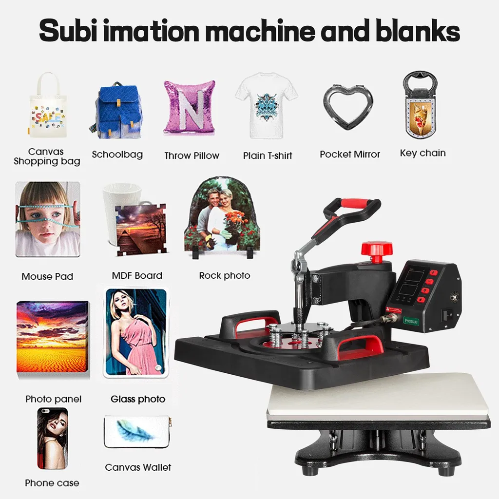 Machine de Sublimation Polyvalente 8 en 1 avec Écran LCD et Prise EU