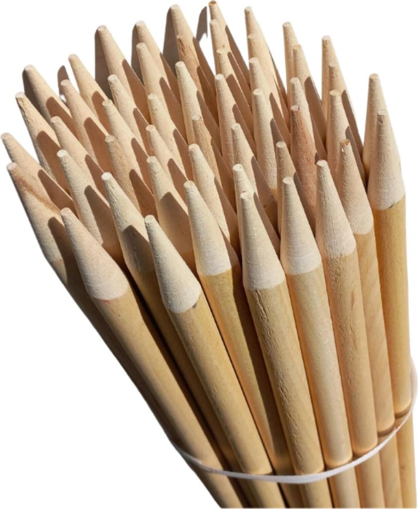 25 Stück Buchenholz Ovale Holzpfähle 18 mm Länge 78 cm Zaunpfosten Robuste Pflanzstäbe Tomaten Rankhilfe Tomatenstangen Pflanzenstützen