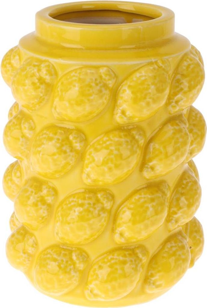 "MISOU Zitronenvase 14x14x19cm Blumentopf mit Zitronen Produktbild 