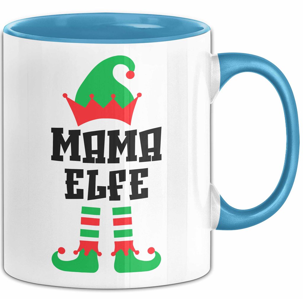 Mama Elf Tasse Geschenk Weihnachten (Blau)