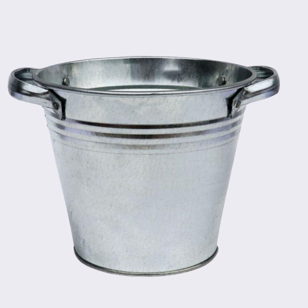 Zinkeimer 7L verzinkt mit Griffen – Robuster Metalleimer wasserdicht für Garten, Haushalt & Deko
