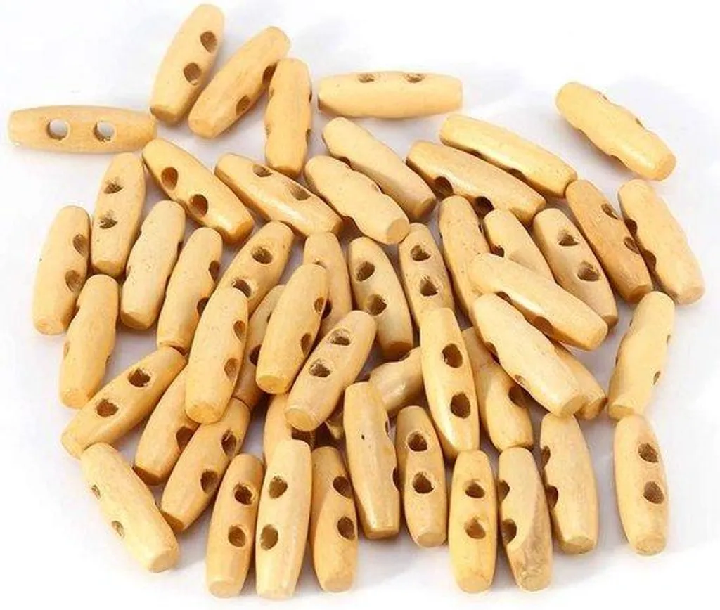 Boutons en bois olive à 2 trous pour couture DIY, lot de 50 pièces