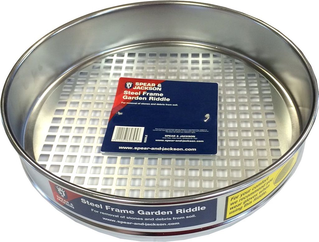 Spear & Jackson Gartensieb Ridlle – Gartensieb Metall – Sandsieb – Erdsieb – Stahlrahmen