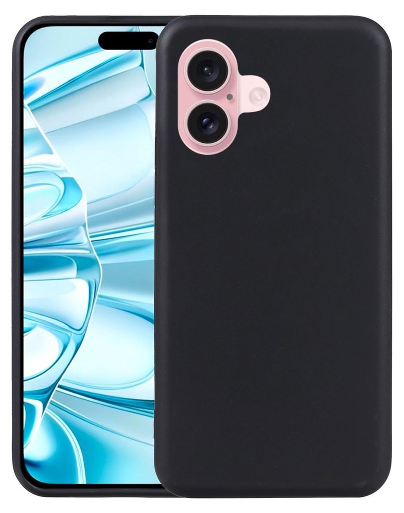 Für Apple iPhone 16 Silikon TPU Schutz Hülle Case Cover Flexibel dünn Schwarz
