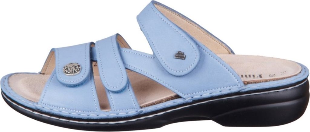Finn Comfort Ventura-Soft, Blue, Damen-Pantolette, Damenschuhe, Leder, bequem - Marken Finn Comfort, Blau, leder (nube)