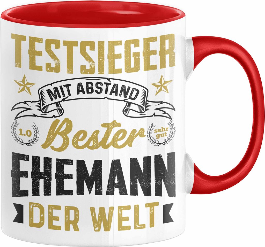 Bester Ehemann Geschenk Tasse Mit Abstand Bester Ehemann Der Welt Hochzeitstag Jahrestag Geschenkidee Valentinstag Ehemänner (Rot)