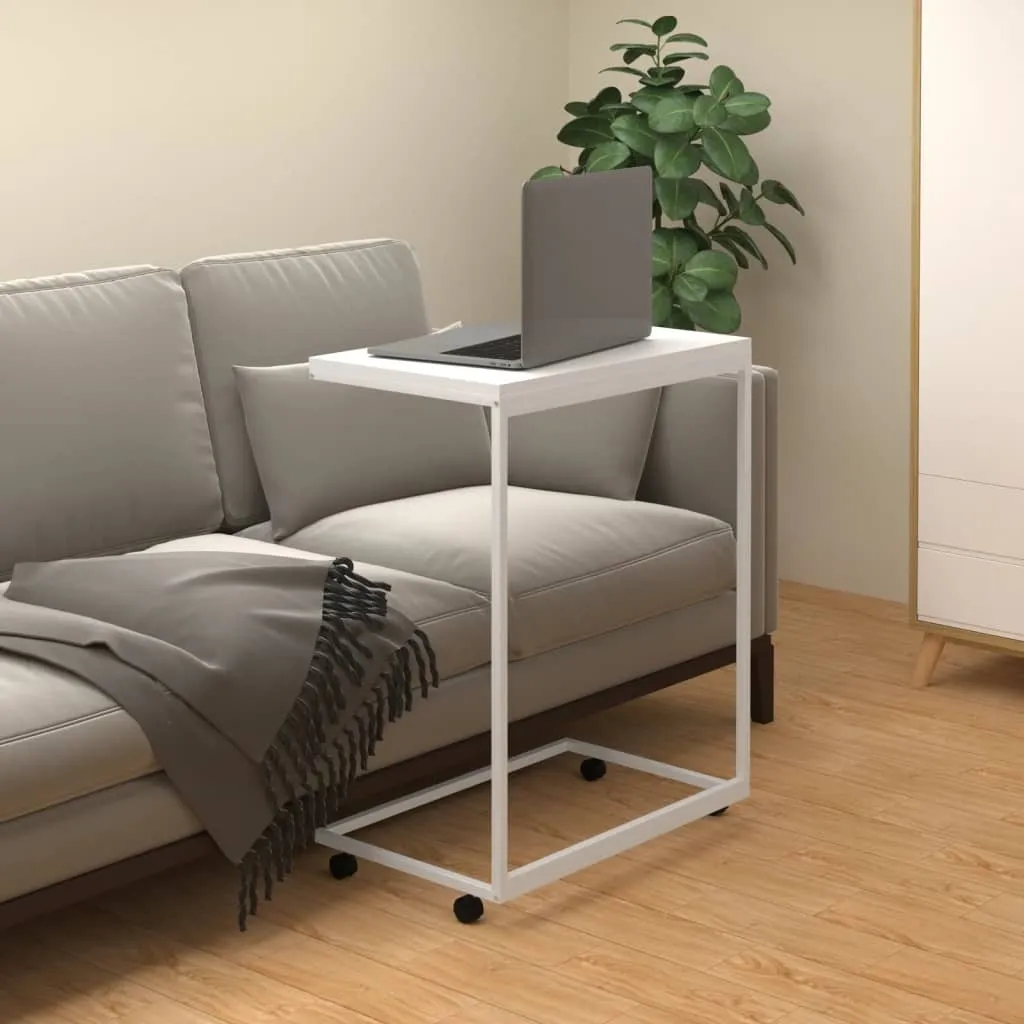 Maison Exclusive Tavolino con Rotelle Bianco 55x35x70 cm Legno Multistrato