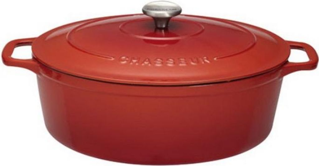 Cocotte Fonte Ovale Rubis Chasseur Rétention De Chaleur Image du produit 