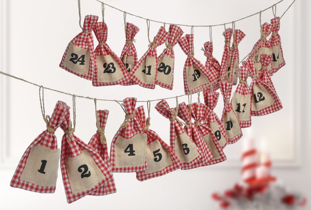 2x Adventskalender Weihnachtskalender Weihnachten selbst Befüllen Säckchen DIY
