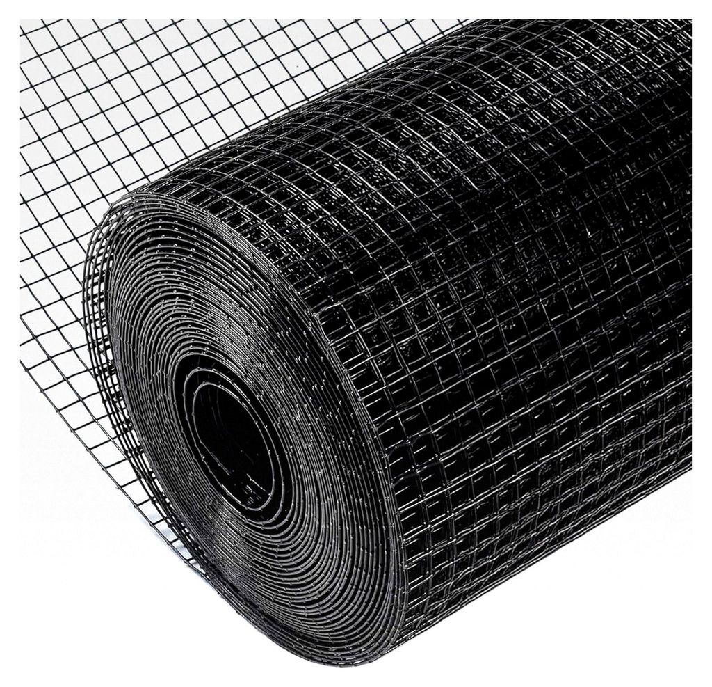 PVC-Maschendrahtzaun 40,6cm x 3,4m, Drahtstärke 1mm, Maschengröße 12,7 x 12,7mm, Volierendraht, Drahtgitter, Vogeldraht