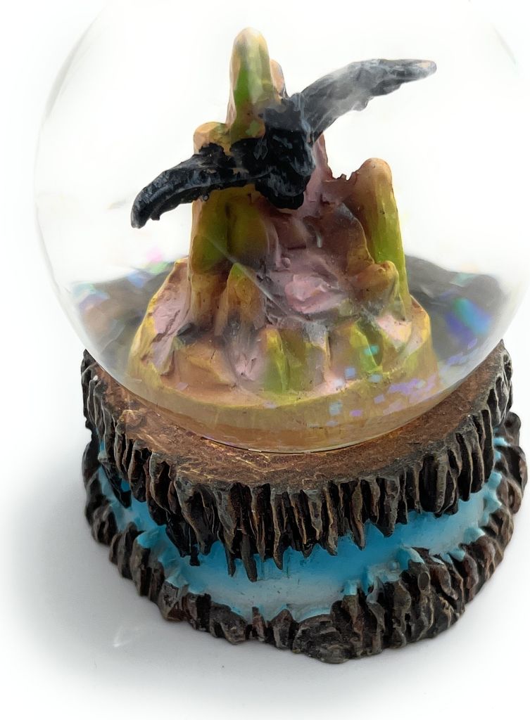 Onwomania Fledermaus Microchiroptera Flughund Höhe 6,5cm Schneekugel Glitzerkugel Kugel schütteln mehrfarbig