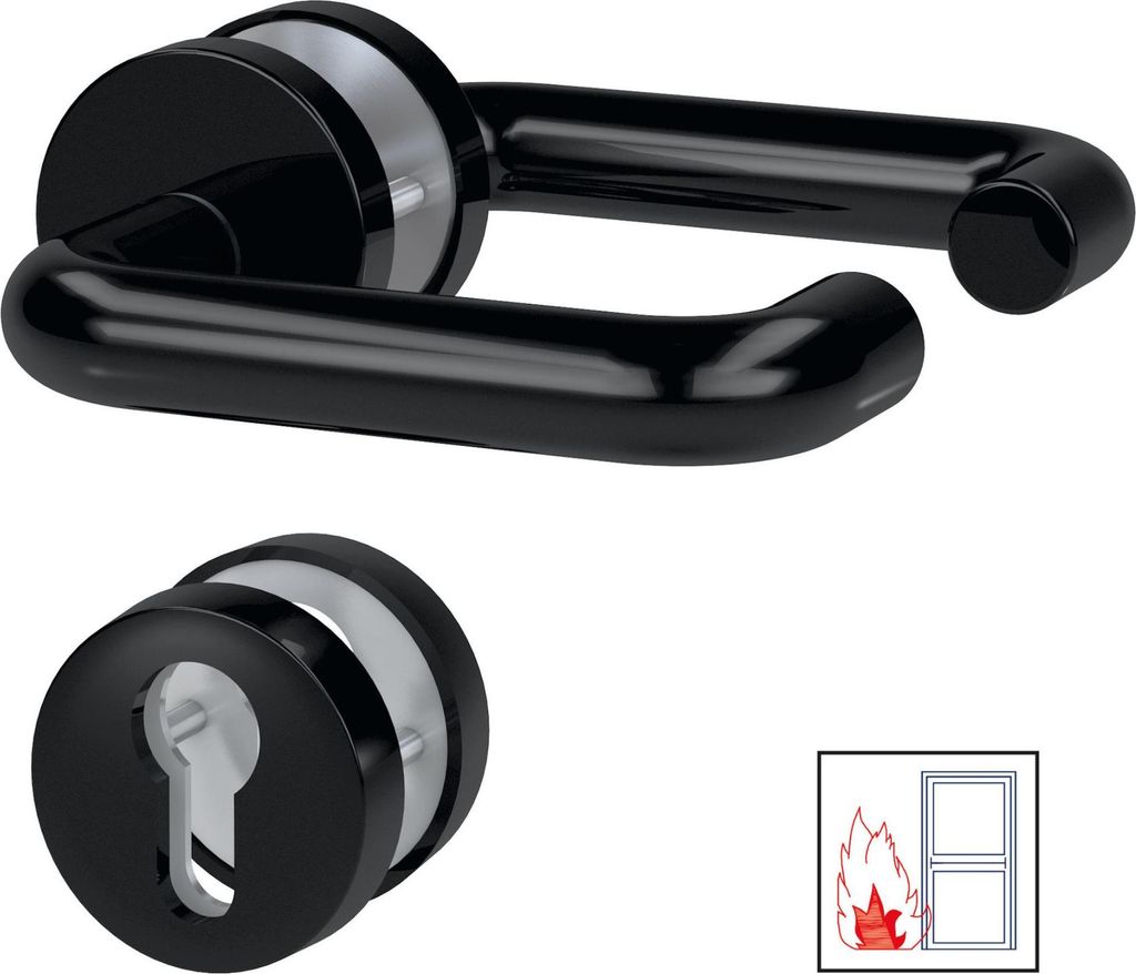 BASI - FS-Rosetten-Drücker-Garnitur - ZT/FS 2150 - Kunststoff Schwarz - 7529-9200