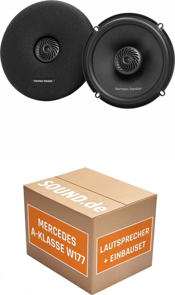 Lautsprecher Boxen Einbaupaket vorne Harman/Kardon FIT6 passend für Mercedes A-Klasse W 177 | 360W System für zwei Türen