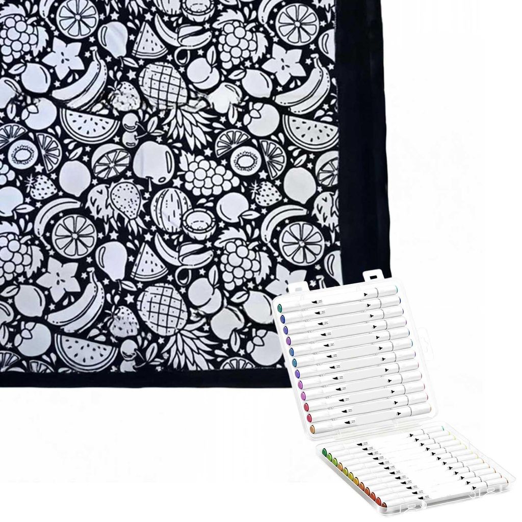 DIY-Maldecke: Gestalte deine eigene Decke mit 24 Stiften. Individuell gestaltbare, waschbare Kuscheldecke für Zuhause, Partys und Kunstprojekte.