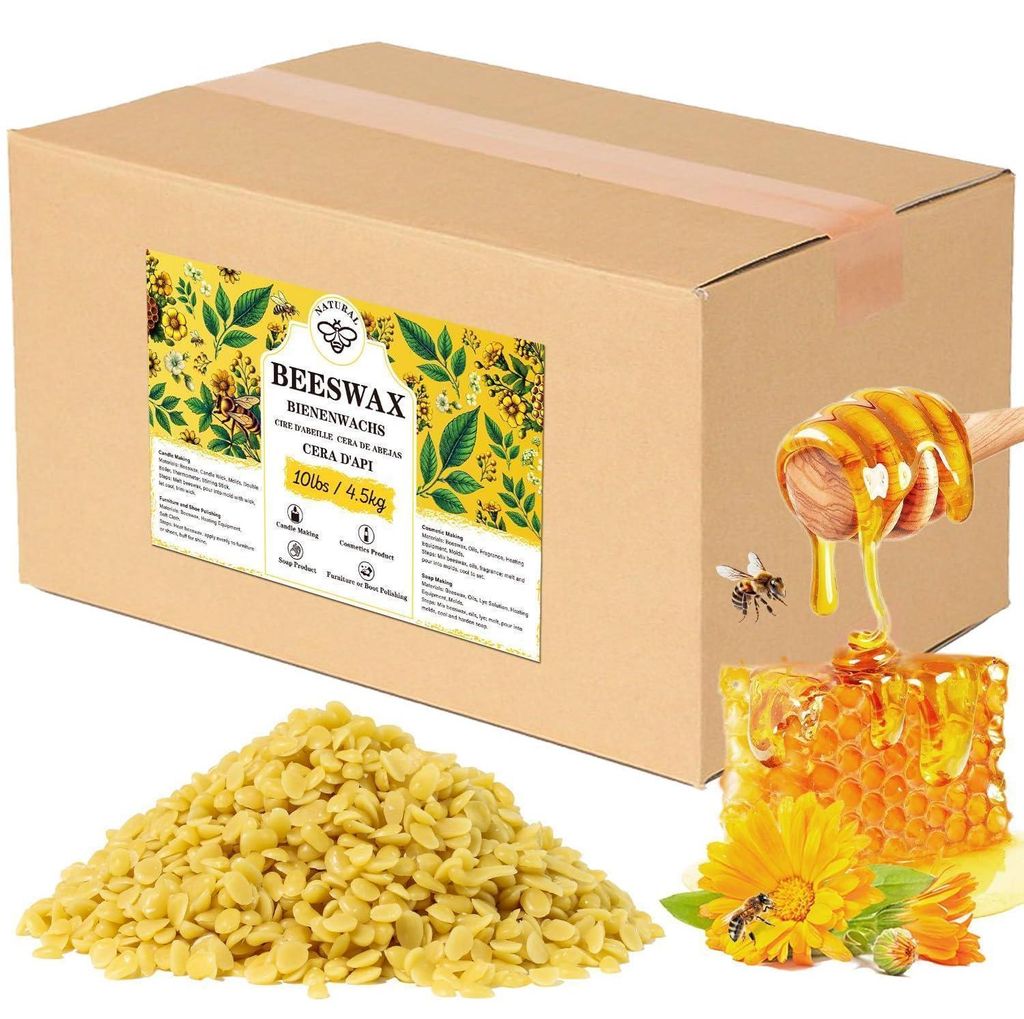 Bijenwas pellets, geel, 4,5 kg, geschikt voor cosmetica en Productafbeelding 