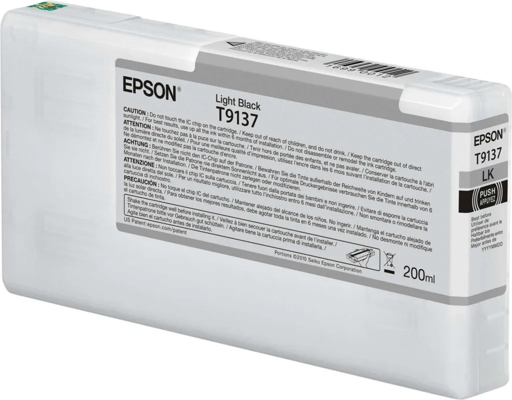 Cartuccia Originale Epson T9137 Light Black: L'Anima del Bianco e Nero