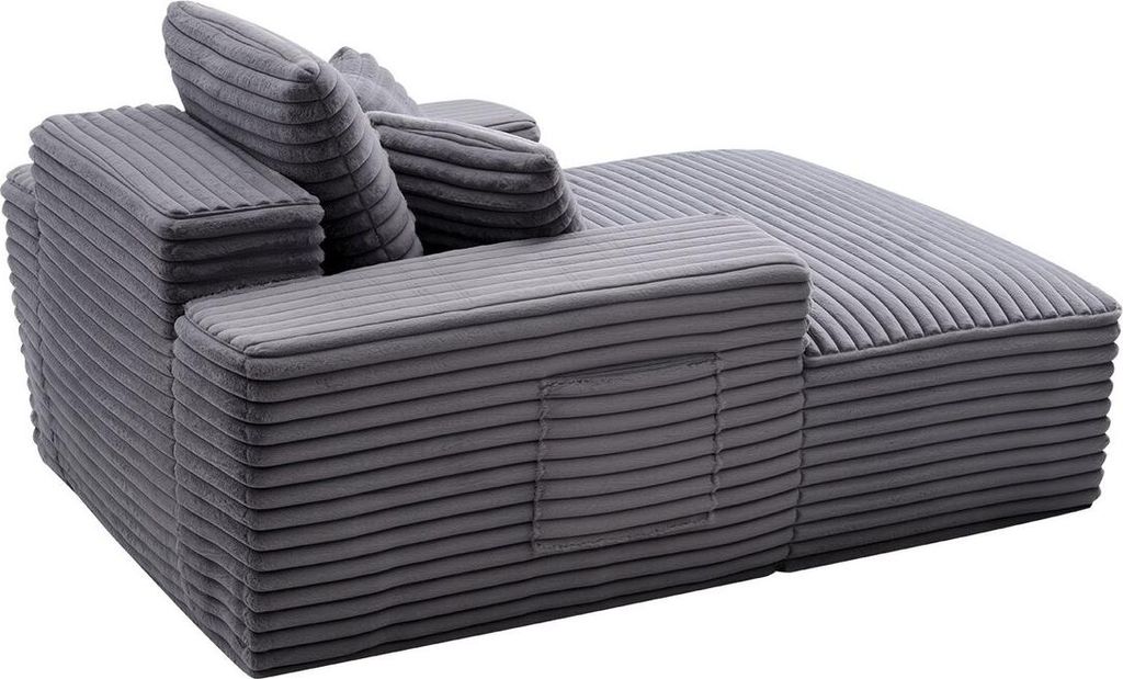 Chaiselongue, 1240 mm Boneless Chaiselongue für den Innenbereich, moderner, gepolsterter, übergroßer Lesesessel mit Kissen und Armlehnen, Sofa m...