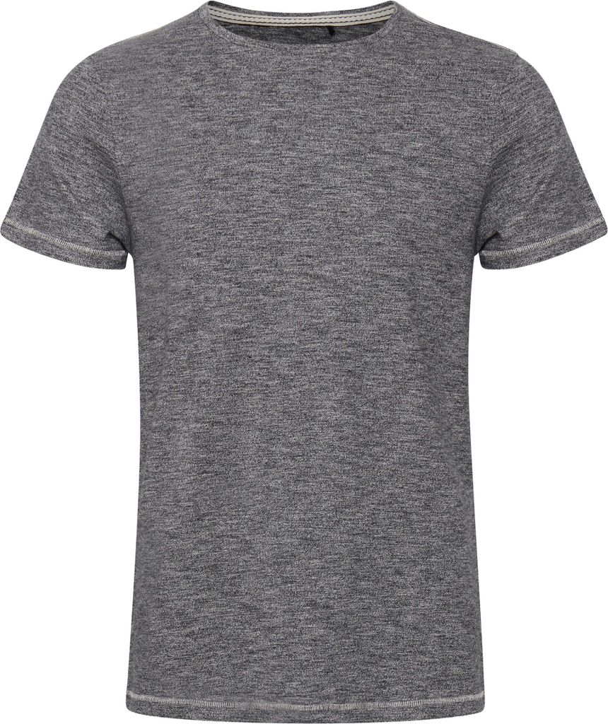 BLEND BHMuddy Herren T-Shirt aus Baumwolle Kurzarm Shirt meliert mit Rundhalsausschnitt