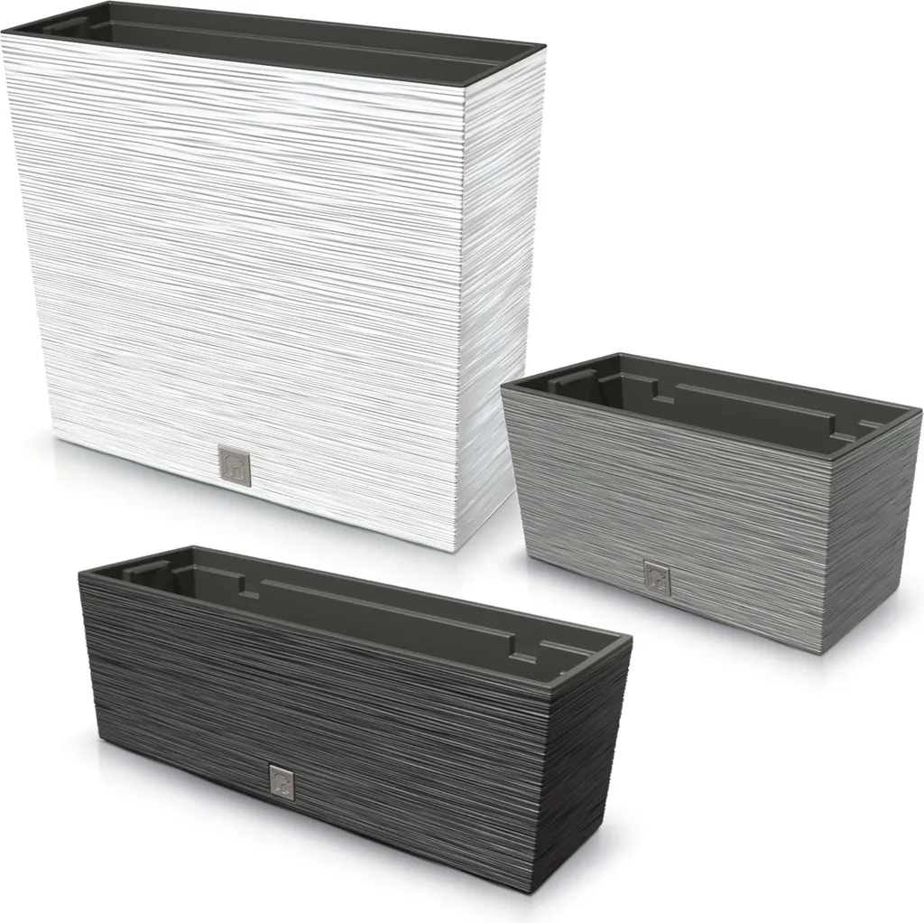 Bac à fleurs blanc 39,5cm avec insert 8L amovible pack de 2 unités 12L - 8