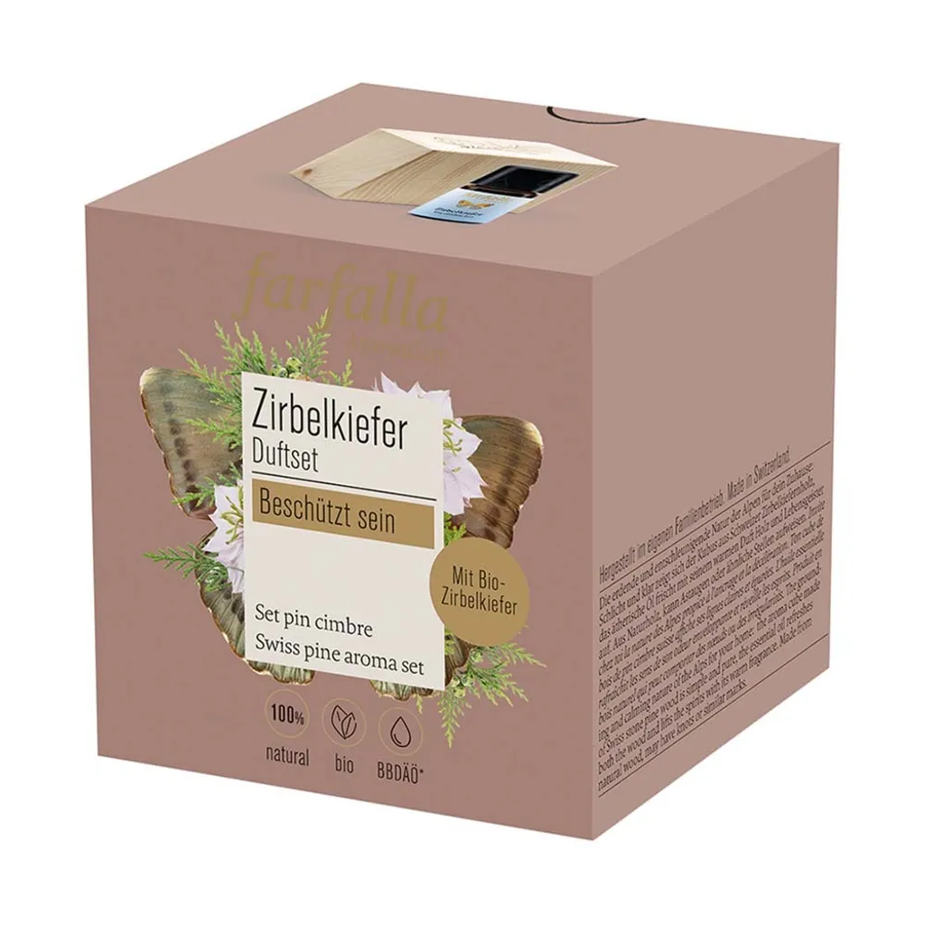 Set Pin Cembro et Cube en Bois pour Dormir - Ambiance Zen et Détente