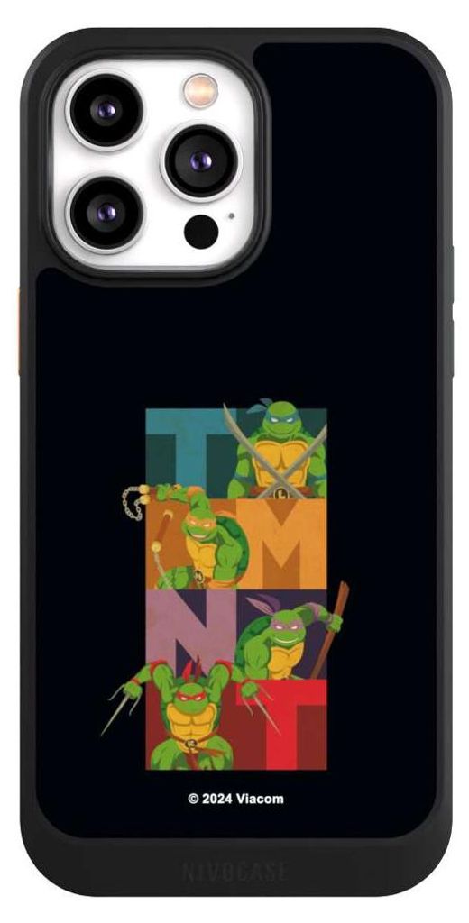 NIVOCASE Hülle für Apple iPhone 14 Pro Max Handyhülle NIVOcore Case Schwarz Fanartikel Offizielles Lizenzprodukt Teenage Mutant Ninja Turtles