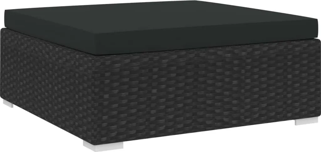 Sgabello Modulare Living Store Rattan Nero | Resistente e Pratico