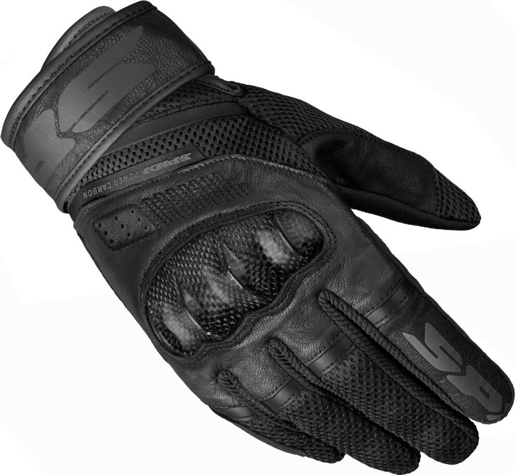Spidi Power Carbon Motorradhandschuhe, schwarz, S