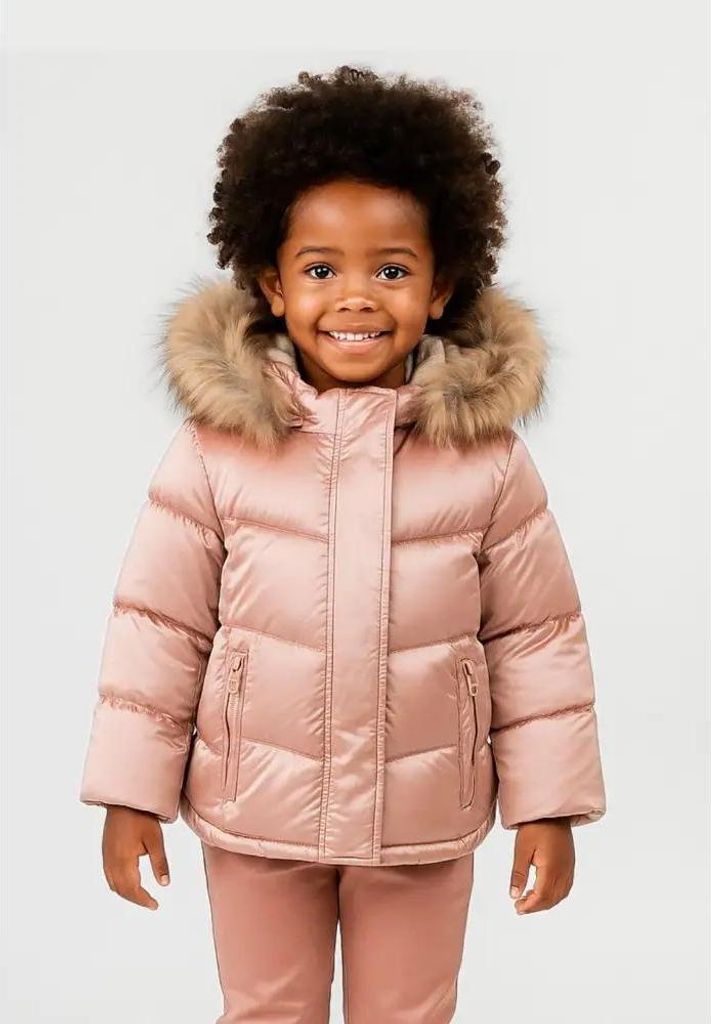 Minoti Winterjacke wattiert Kapuze Rosa Gr. 116 für Mädchen