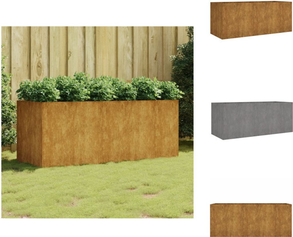 vidaXL Hochbeet 200x80x80 cm Cortenstahl - Blumentöpfe & Pflanzgefäße