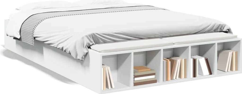 Maison Exclusive - Bettgestell Weiß 135x190 cm Holzwerkstoff