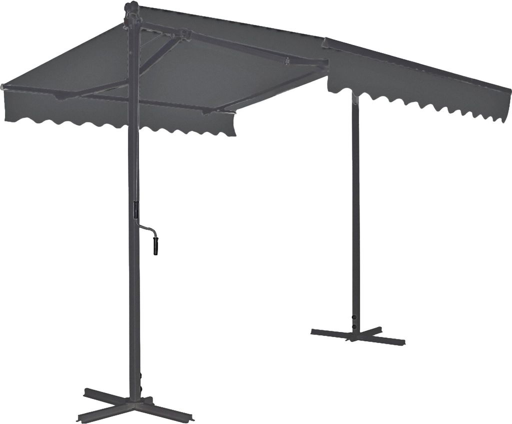 Two cantilever umbrellas are shown against a white background.