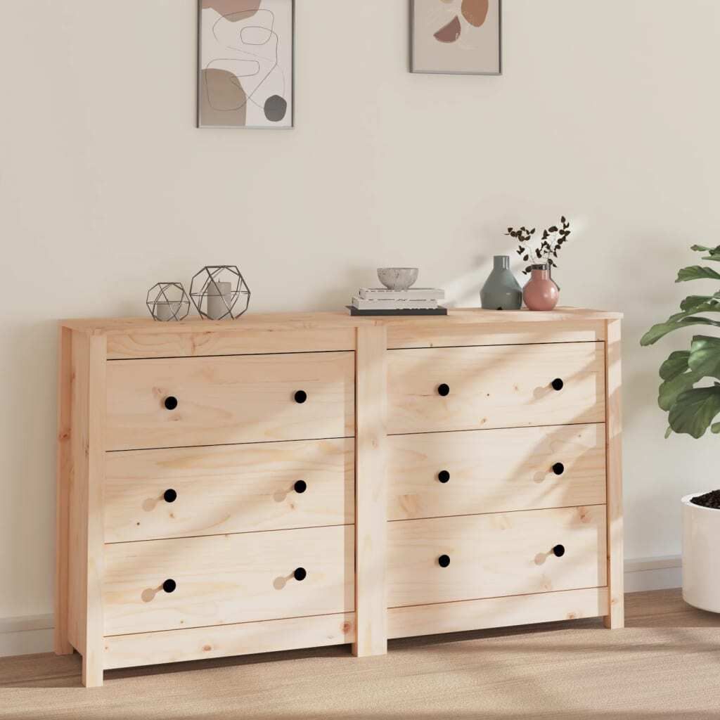 vidaXL Příborník 140x35x80 cm z masivního borovicového Obrázek produktu 