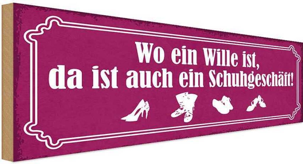 vianmo Holzschild 10x27 cm wo ein Wille ist Schuhgeschäft Produktbild 